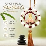 Khánh 10S bông liên hoa và Phật Thích Ca gỗ Hoàng dương, khánh treo gương chiếu hậu oto, mang lại bình an may mắn