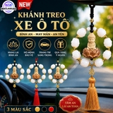 Khánh 8S bông liên hoa Phật Thích Ca gỗ hoàng dương trang trí xe ô tô, mang lại bình an may mắn
