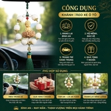 Khánh 8S bông liên hoa Phật Thích Ca gỗ hoàng dương trang trí xe ô tô, mang lại bình an may mắn