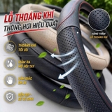 (KH) Bọc vô lăng da Pu đen chỉ đỏ lượn sóng M01
