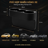 (KH) Khay Cốc Để Đồ Khe Ghế Vân Carbon - Nhựa ABS cao cấp