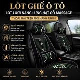 (KH) Lót ghế ô tô, Lót lưới nâng lưng hạt gỗ massage chống nóng tạo cảm giác thoải mái