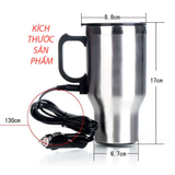 Cốc đun nước giữ nhiệt 12V-24V trên ô tô có cốc đế tháo rời dung tích 300ml - Hộp trắng