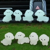Mini Dạ Quang Chó Poodle Tượng Nhỏ, Tượng Nhỏ Chó Dạ Quang Ngộ nghĩnh Thực Tế, Đồ Chơi Trẻ Em Hoạt Hình Nhựa Handmade Trang Trí Phong Cảnh Micro Trang Trí Xe Hơi