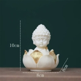 Tượng Như Lai Thích Ca / Quan Âm Bồ Tát Ngồi Đài Sen Trắng Ngà Voi – Trang Trí Ô Tô | Phong Thủy | Ban Thờ Mini