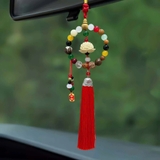 Khánh Treo Xe ô tô Phật Thích Ca Hoa Sen Vòng Tròn Ngọc Gỗ Hoàng Dương Thơm