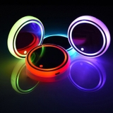 Lót Cốc Nước Có Đèn LED RGB Cảm Biến Rung Chống Trượt Cổng Sạc USB - Logo