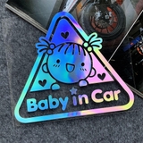 Baby In Car Nhãn dán phản quang Nhãn dán cảnh báo mẹo xe hơi Phụ kiện kính chắn gió cửa sổ ô tô Decal