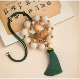 Khánh treo xe 10S bông liên hoa và Quan Âm gỗ Hoàng dương - QA