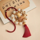 Khánh TC - 10S bông liên hoa và Phật Thích Ca gỗ Hoàng dương, khánh treo gương chiếu hậu oto, mang lại bình an may mắn