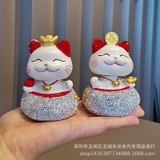 Mô hình mèo sứ - Mèo thần tài hũ tiền