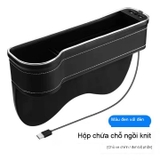 Khay Hộp Đựng Điện Thoại / Cốc / Thẻ / Đồ Uống 2 Cổng Sạc USB Có Đèn Led Gắn Ghế Ngồi Xe Hơi