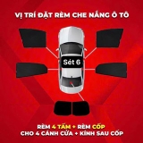 Combo Bộ 6 tấm kính trc + kính sau + rèm Cốp rèm nam châm VF3