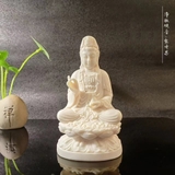 Tượng Như Lai Thích Ca / Quan Âm Bồ Tát Ngồi Đài Sen Trắng Ngà Voi – Trang Trí Ô Tô | Phong Thủy | Ban Thờ Mini