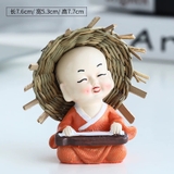 Tượng chú tiểu 4 không,Tượng chú tiểu Cầm-kỳ-thi-họa-kèm bình thủy sinh, trang trí bàn học, bàn làm việc