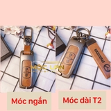 Bộ ốp kim loại mặt da + lưng da bò dập chìm logo mix móc khoá Mazda