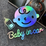 Baby In Car Nhãn dán phản quang Nhãn dán cảnh báo mẹo xe hơi Phụ kiện kính chắn gió cửa sổ ô tô Decal