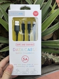 Dây sạc 3 đầu 5A ( Bạc, Đỏ, Đen, Xanh, Vàng )