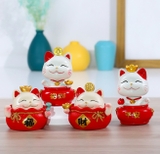 Mô hình mèo sứ - Mèo thần tài hũ tiền