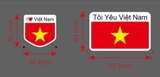 Tem nhôm / Cờ Phản Quang Việt Nam Dán Cho Oto, Xe Máy Đủ Size