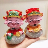 Ông thần tài hũ tiền trang trí taplo ( mẫu cao )