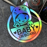 Baby In Car Nhãn dán phản quang Nhãn dán cảnh báo mẹo xe hơi Phụ kiện kính chắn gió cửa sổ ô tô Decal