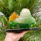 Tượng đá ngọc ông phật di lặc cầm quả hồ lô