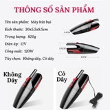 Hút bụi cầm tay cắm cổng usb công suất 120W - sạc pin - hộp đen