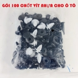 Set 100 đinh tán nhựa, ốc vít nhựa, chốt nở cho phụ tùng xe ô tô