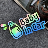 Baby In Car Nhãn dán phản quang Nhãn dán cảnh báo mẹo xe hơi Phụ kiện kính chắn gió cửa sổ ô tô Decal