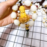 Khánh 8S bông liên hoa Phật Thích Ca gỗ hoàng dương trang trí xe ô tô, mang lại bình an may mắn