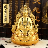 Tượng Quan Thế Âm Cánh Lửa Hai Mặt Đính Đá Ngồi Toạ Hoa Sen