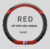 Bọc vô lăng vân carbon phối da nhiều màu - Luxury Car size 38cm - D cut D0638