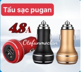 Tẩu sạc pugan 4.8A gồm 2 cổng usb và dây sạc 3 đầu ( mẫu cũ )