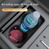 ( 6 màu) Lót cốc logo bằng da chất liệu da lộn