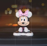 Chuột Mickey Minie Đính Đá Lắc Lư Đầu Dễ Thương Trang Trí Taplo ô tô