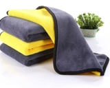 Khăn Lau Đa Năng Microfiber 2 Mặt Vàng - Xám Siêu Thấm Cực Dày Không Đổ Lông Chuyên Dụng Cho Ô Tô Xe Hơi
