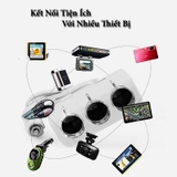 Tẩu chia sạc ô tô,Tẩu chia nguồn 3 ổ và 2 USB hàng cao cấp Olesoon có cầu chì bảo vệ điện an toàn phù hợp 12/24V