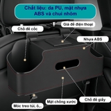 HSG03 Hộp Đựng Đồ Treo Ghế Ô Tô Da PU Đa Năng Có Khay Để Cốc, Giá Để Điện Thoại, Hộp Đựng Giấy, Móc Treo Đồ