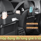 Hộp đựng đồ ghế sau ô tô chất liệu bằng da cao cấp, hộp lưu trữ ghế sau xe hơi thiết kế phong cách - HSG05