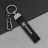 Móc khoá dây da dài sợi carbon thể thao in logo hãng