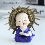 Tượng chú tiểu 4 không,Tượng chú tiểu Cầm-kỳ-thi-họa-kèm bình thủy sinh, trang trí bàn học, bàn làm việc