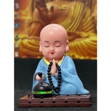 Tượng phật chú tiểu gõ mõ tụng kinh - Tượng GM05 gật đầu bằng NLMT