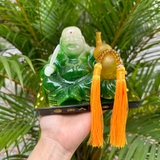 Tượng đá ngọc ông phật di lặc cầm quả hồ lô