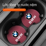 ( 6 màu) Lót cốc logo bằng da chất liệu da lộn