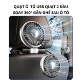 (Bộ 2 quạt) Quạt đôi mini cắm cổng USB 12V tặng kèm sáp thơm