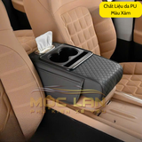 Tấm Đệm Da PU Lót Bệ Tỳ Tay Ô Tô 3in1 Có 2 Túi Để Đồ 2 Bên Đa Năng