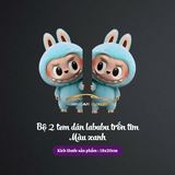 Bộ 2 tem dán Cột A trang trí ô tô hình LABUBU dễ thương