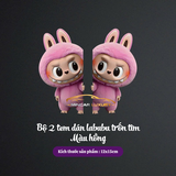 Bộ 2 tem dán Cột A trang trí ô tô hình LABUBU dễ thương