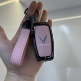 Ốp khoá kim loại 2 mặt da cao cấp xe ô tô Vinfast VF3 VF5 Limo Green VF6789+ Móc Ngắn